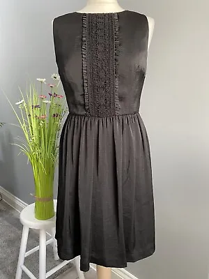 Ladies Black Dress Size 10 By La Radoute Gorgeous Silky Fabric Lace Bodice • £15