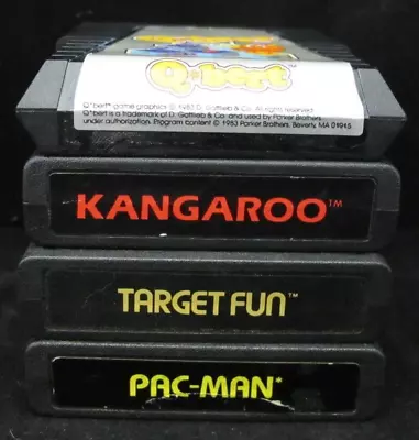 Authentic Pac-Man Kangaroo Q-bert Target Fun Atari 2600 1981 Cartridge Game Only • $25