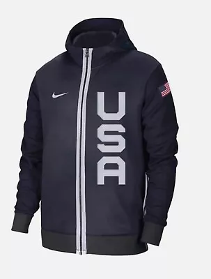 NIKE TEAM USA OLYMPIC Basketball Therma Flex Showtime Hoodie Jacket Men Size XL • $120