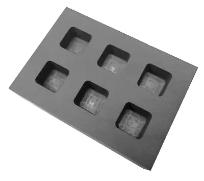 6 Cavity Graphite Ingot Mold 20 Gram Silver Buttons Cast Melting Refining Metal • $24.95