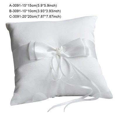 £6.26 • Buy Ring Pillow Pearls Cushion Bearer   White Rings Holder Proposal Accessories
