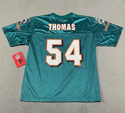 Miami Dolphins Zach Thomas 54 NFL Football On Field Vtg Jersey T Shirt Youth L • $50