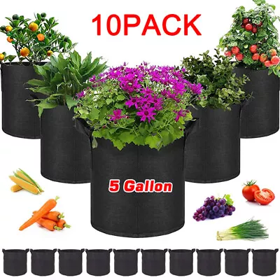 10X Potato Planters Grow Bags Vegetable Planter Container Home Garden 5 Gallon • £13.99