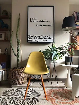 Vintage Mid Century Herman Miller Eames DSW Chair In Light Orchre/Mustard/Vitra • £280