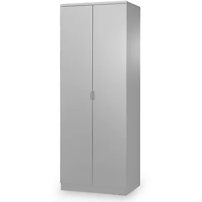 Julian Bowen Manhattan 2 Door Wardrobe Grey High Gloss • £179.98