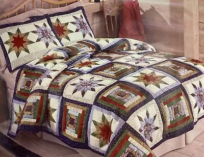 Pem America Log Cabin Star Quilt Set Full Or Queen 86 X 86 • $39.95