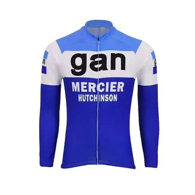 Retro Mercier Hutchinson Gan Cycling Jersey Cycling Long Sleeve Jersey Tops • $23.13