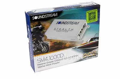 Soundstream SM4.1000D 1000 Watts Compact 4-Channel Marine Boat Audio Amplifier • $124.83