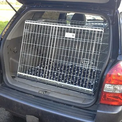 PET WORLD Hyundai Tucson Sloping Car Pet Puppy Dog Travel Crate Cage • £154.95
