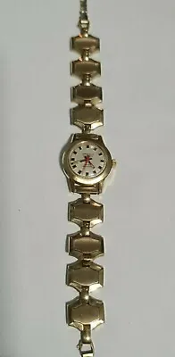 Vintage Caravelle Automatic Gold Watch W/ Speidel Band White Face 6.75  Links • $64.99