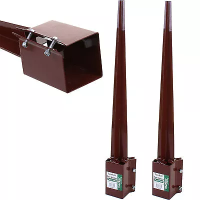 3  (75mm) Metal Spike Holder Post Support Twin Bolt Fence Grip Similar Metpost   • £999