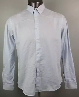 Versace Collection Trend Dress Shirt Mens Size 17 Blue Button Front Long Sleeve • $19.99