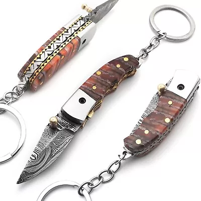 Custom Handmade Folding Knife Key Chain  (Woolly Handle) • $80