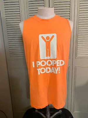 I Pooped Today Funny  Orange Tank Top Soft Feel Shirt Womens Size XL • $8.99