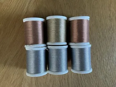 Job Lot Of 6 Madeira No 15 Metallic Thread 20g Reel For Machine/Hand Embroidery • £6