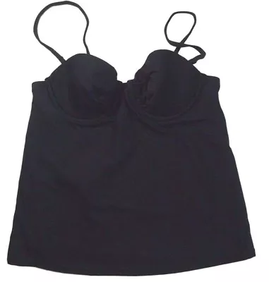 J. CREW UNDERWIRE TANKINI SWIM SUIT TOP B9644 $72 BLACK TANK Spaghetti Strap NWT • $19.99