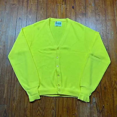 Vintage Forum Sportswear Cardigan Sweater Adult Medium Yellow 70s 80s • $29.99