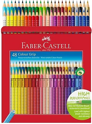 Faber-Castell Colour Grip Watercolour Colouring Pencils - 48 Assorted Colours  • £27.99
