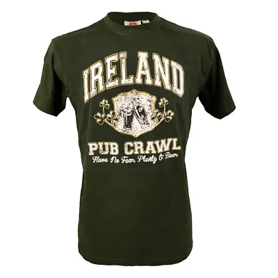 Beer T-Shirt Men's 100% Cotton Bottle Green Ireland Pint Plenty - Medium • $11.60