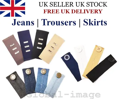 Waist Band Extender Trousers Skirt Maternity Expander Jeans Elastic Collar Cuff  • £3.25