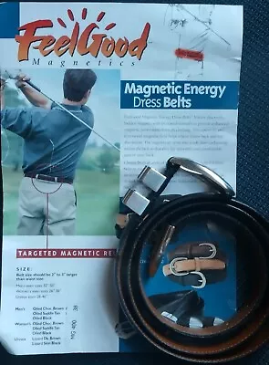 Vintage Leather Mens Magnetic Energy Dress Belt Size 38 New • $42