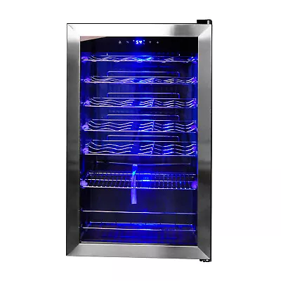 Smad Freestanding 35 Bottle Compressor Wine Fridge Cooler Stainless Steel  • $359