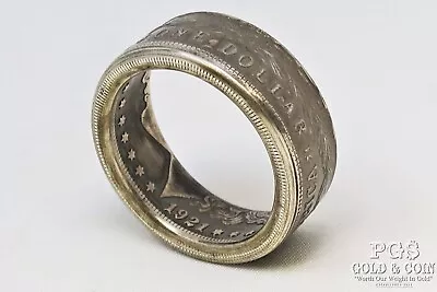 Morgan Silver Dollar Coin Ring Mens Size 14.25 Fine Silver US Coin Jewelry 22521 • $79.99