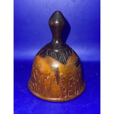 Haitian Mission Bell Hand Carved Wood Poor Bell Vintage Primitive Folk Art • $15.95