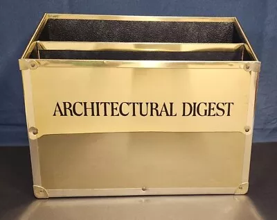Vintage Brass Architectural Digest Newspaper Rack W/Handles Incredible Condition • $475