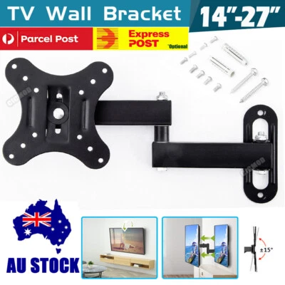 $19.29 • Buy Full Motion TV Wall Mount Bracket Swivel Tilt Fit 14-27  Monitor RV Caravan Boat