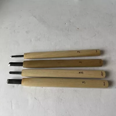 Set Of 4 Vintage Wood Carving Hand Tools Chisels Japan • $20