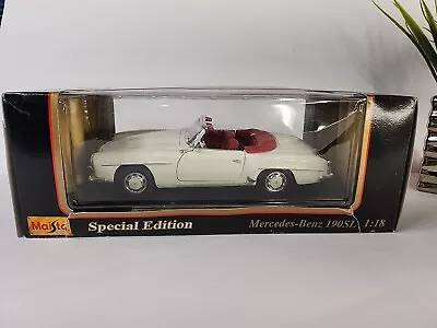 Maisto Special Edition - Mercedes Benz 190 Sl - 1955 - White Diecast 1:18 W/box • $13.99