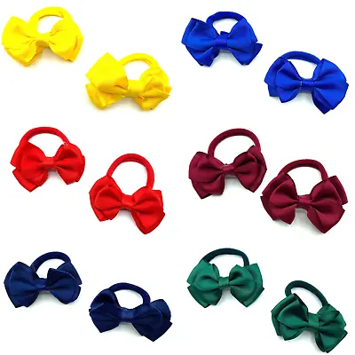 6 X GIRLS HAIR BOW BOBBLES PONIOS SOFT HAIR BOBBLES SCHOOL HAIR ACCESSORIES • £5.49