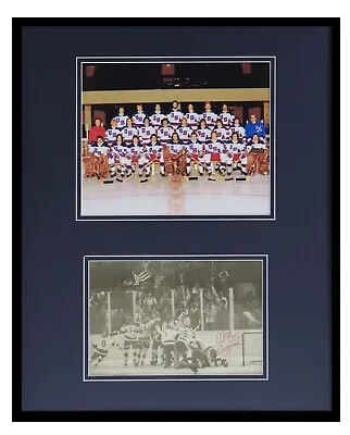 Mike Eruzione Signed Framed 16x20 Photo Set JSA 1980 Miracle On Ice Team USA G • $149.99