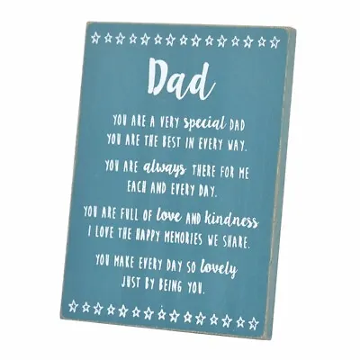 Special Dad Sentiments From The Heart Freestanding Wooden Plaque Gift • £3.49