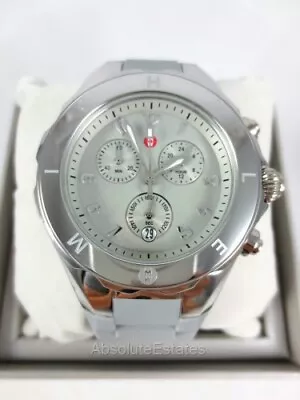 NEW Michele Tahitian Jelly Bean Grey & Silver Watch MWW12F000092 +Box NIB • $227.99