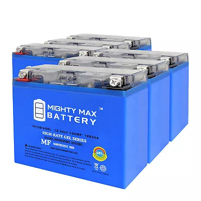 Mighty Max YT12B-4GEL 12V 10Ah GEL Replaces Tractor Motobatt YT12B4 - 6 Pack • $189.99