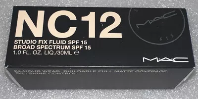 MAC NC12 Studio Fix Fluid Foundation SPF 15 30ml/1oz New • $24.16