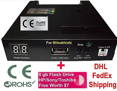 Floppy Drive To USB Converter Emulator For Mitsubhishi EDM FX 10 + 8gb (720 Kb) • $120