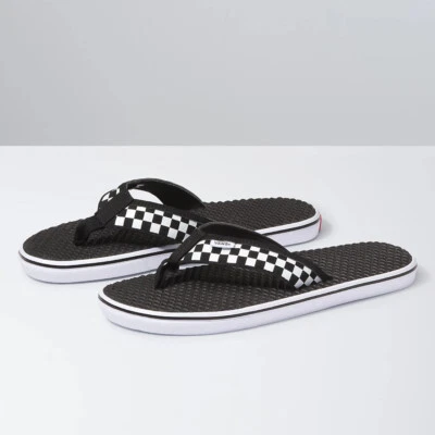 $71.99 • Buy Vans La Costa Lite Checkerboard Thongs Mens In Black White