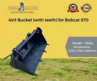 4 In 1 Bucket (with Teeth) For Bobcat S70 Heavy Duty Lifting Loader Carrying • $3131.99