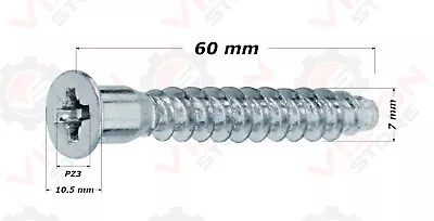 M7 X 60mm CONFIRMAT SCREWS - FLAT PACK FURNITURE SPEAKER ASSEMBLY BOLTS • £4.07