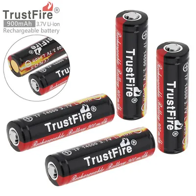 4PCS TrustFire 900mAh 14500 Li-ion 3.7V Rechargeable Battery With PCB Protected • £12.09