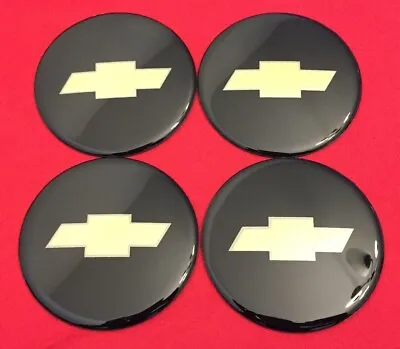 4X BLACK Chevy 6/8 Lug Center Caps LOGOS BADGES SIGN EMBLEM Silverado 1500 Tahoe • $19.99