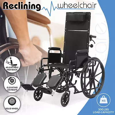 [FDA APPROVED]Folding Reclining Medical Transport Wheelchair W/Removable Armrest • $301.99