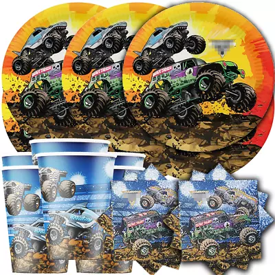 Monster Jam Party Supplies Happy Birthday Centerpiece Decoration Gift Cup Plate • $7.99