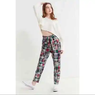 Urban Outfitters Madras Plaid Patchwork Pants Belted Size 4 • $35