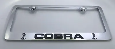 $32.95 • Buy Cobra License Plate Frame For Shelby GT500 GT350 Ford Mustang (Chrome Metal)