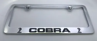 Cobra License Plate Frame For Shelby GT500 GT350 Ford Mustang (Chrome Metal) • $32.95