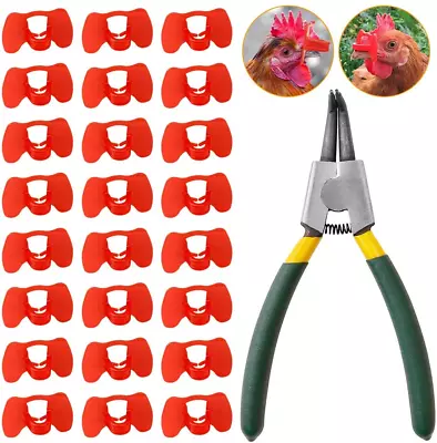 101 Pieces Peepers With Pliers Set Chicken Glasses Poultry Blinders Chicken  • $20.29